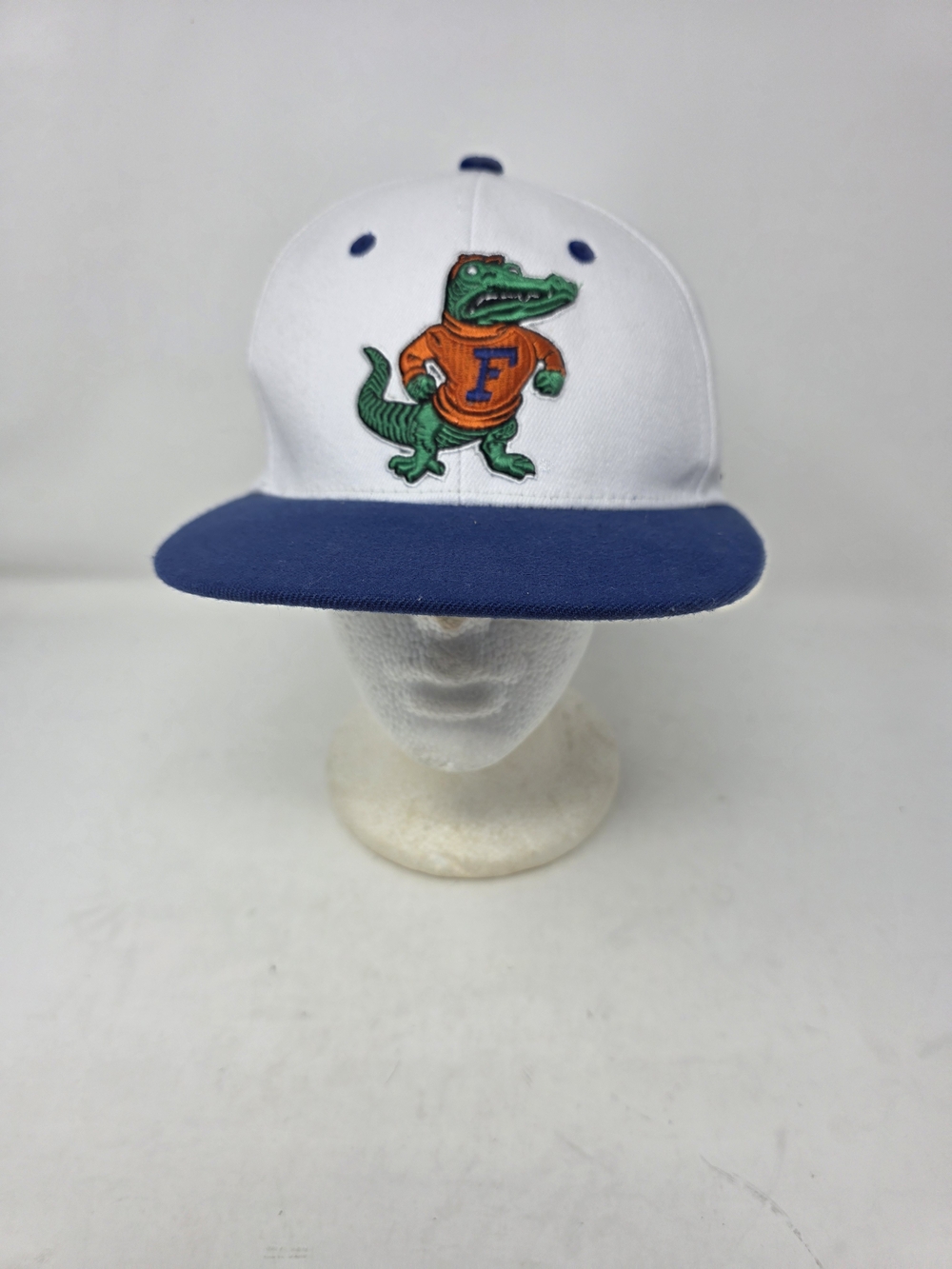 Zephyr Florida Gators L/XL Flex Fit Hat White Blue Albert Mascot Vintage Logo